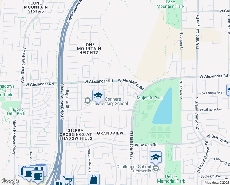 map of restaurants, bars, coffee shops, grocery stores, and more near 10231 Delray Beach Avenue in Las Vegas