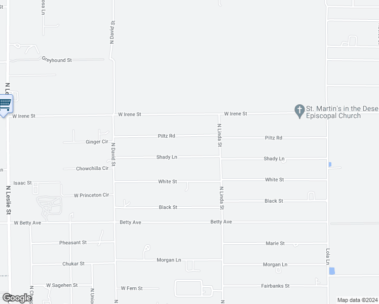map of restaurants, bars, coffee shops, grocery stores, and more near 1140 Shady Lane in Pahrump