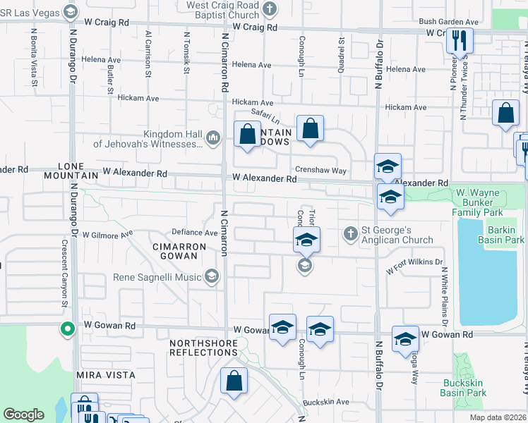 map of restaurants, bars, coffee shops, grocery stores, and more near 7904 Constantinople Avenue in Las Vegas