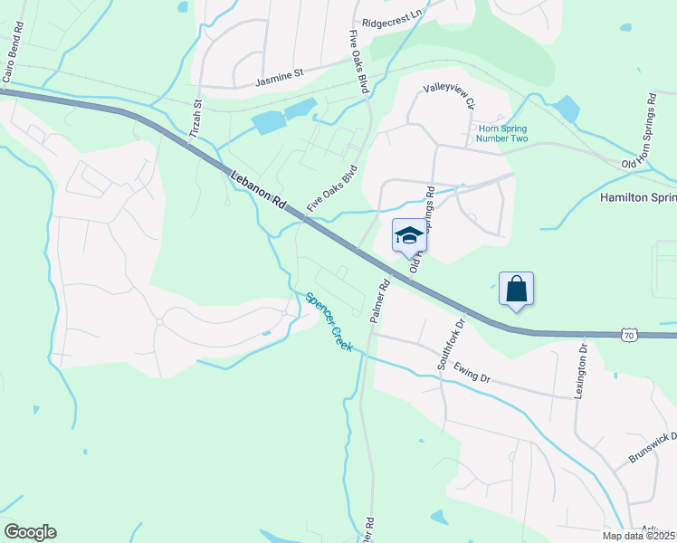 map of restaurants, bars, coffee shops, grocery stores, and more near 3007 Hedgelawn Drive in Lebanon