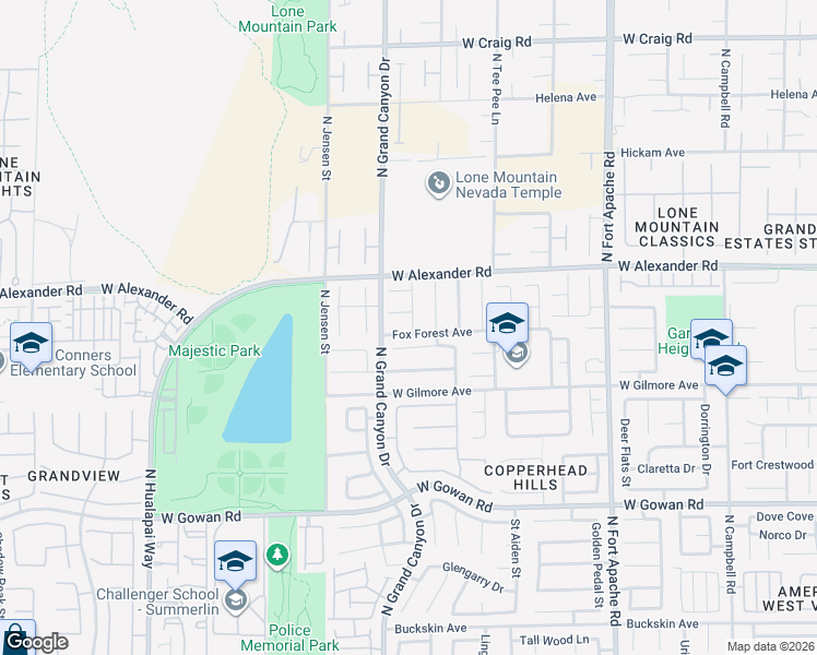map of restaurants, bars, coffee shops, grocery stores, and more near 9648 Fox Forest Avenue in Las Vegas
