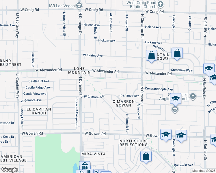 map of restaurants, bars, coffee shops, grocery stores, and more near 8312 Woodland Prairie Avenue in Las Vegas