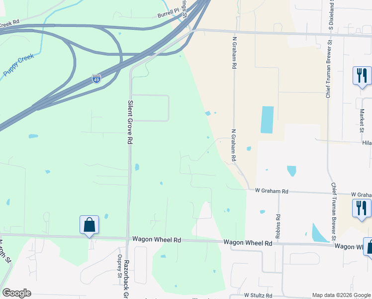 map of restaurants, bars, coffee shops, grocery stores, and more near 5262 Callahan Mountain Road in Springdale