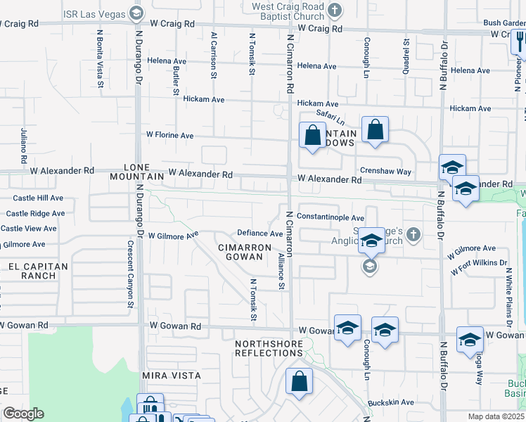 map of restaurants, bars, coffee shops, grocery stores, and more near 8129 Woodland Prairie Avenue in Las Vegas
