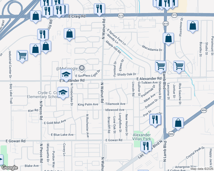 map of restaurants, bars, coffee shops, grocery stores, and more near 3936 Savoy Court in Las Vegas