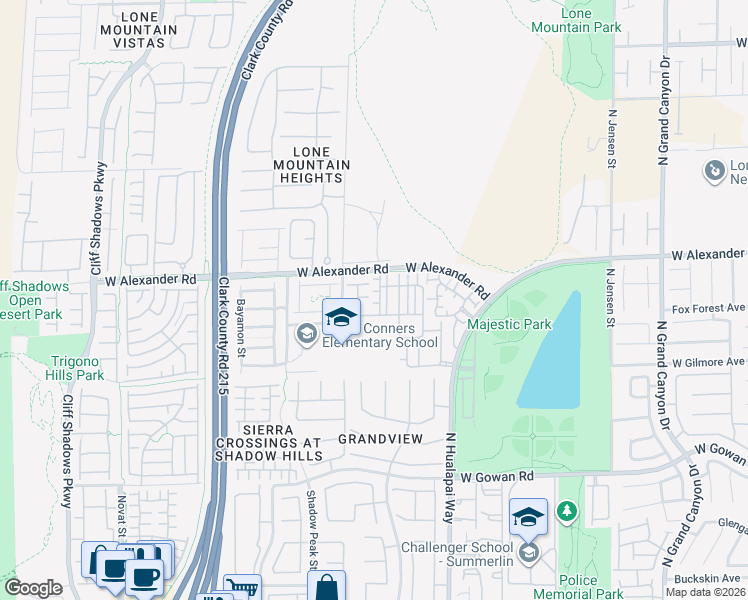 map of restaurants, bars, coffee shops, grocery stores, and more near 10230 Deerfield Beach Avenue in Las Vegas