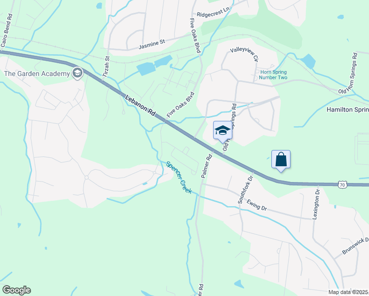 map of restaurants, bars, coffee shops, grocery stores, and more near 3711 Lebanon Road in Lebanon