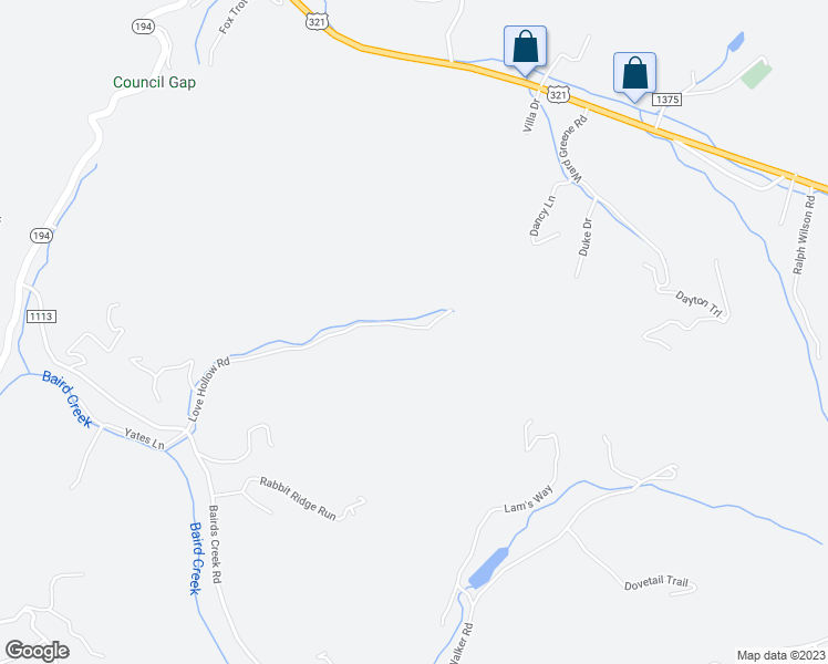 map of restaurants, bars, coffee shops, grocery stores, and more near 704 Love Hollow Road in Vilas