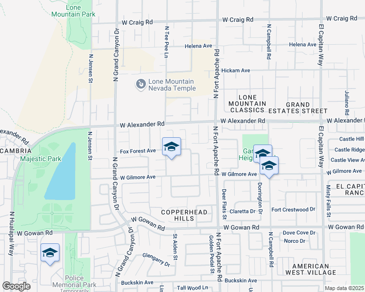 map of restaurants, bars, coffee shops, grocery stores, and more near 9412 Fox Forest Avenue in Las Vegas