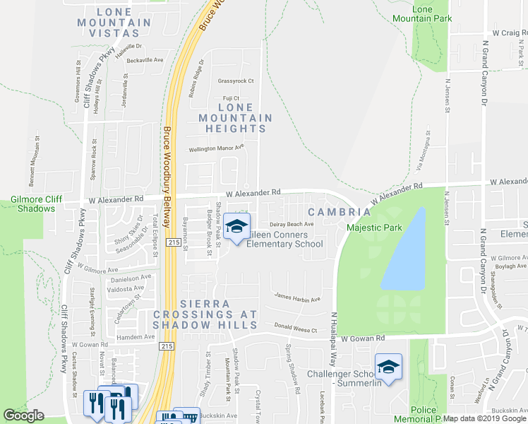 map of restaurants, bars, coffee shops, grocery stores, and more near 60 Vegas Vista Trail in Las Vegas