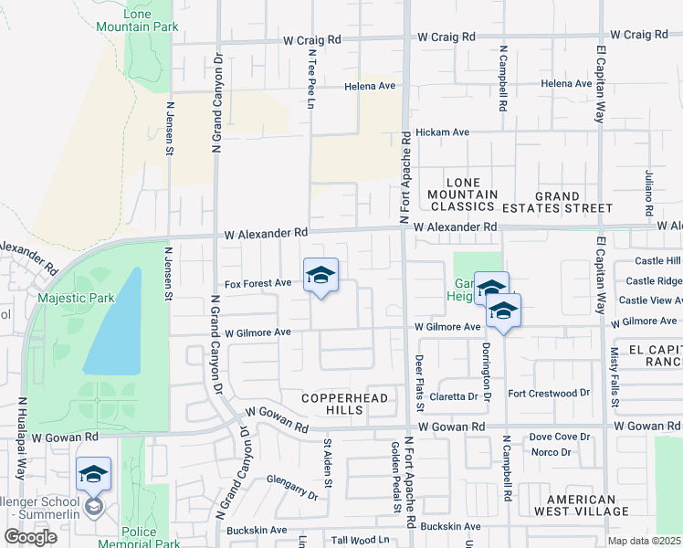 map of restaurants, bars, coffee shops, grocery stores, and more near 9412 Fox Forest Avenue in Las Vegas