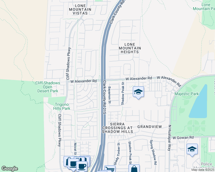 map of restaurants, bars, coffee shops, grocery stores, and more near 3953 Bayamon Street in Las Vegas