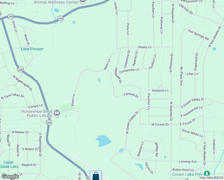 map of restaurants, bars, coffee shops, grocery stores, and more near 406 Fairway Drive in Horseshoe Bend
