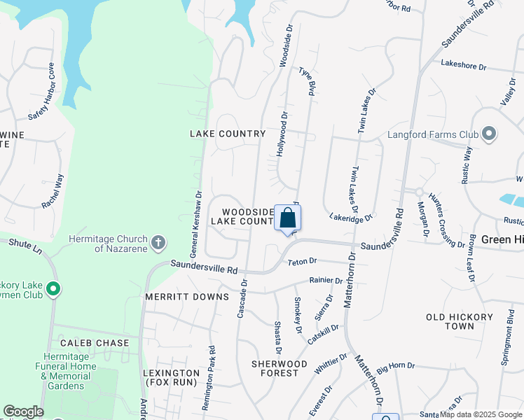 map of restaurants, bars, coffee shops, grocery stores, and more near 4628 Woodside Drive in Nashville