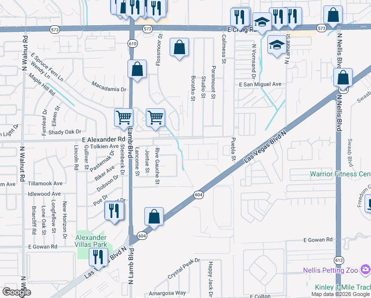 map of restaurants, bars, coffee shops, grocery stores, and more near 4508 Hearts Desire Avenue in Las Vegas