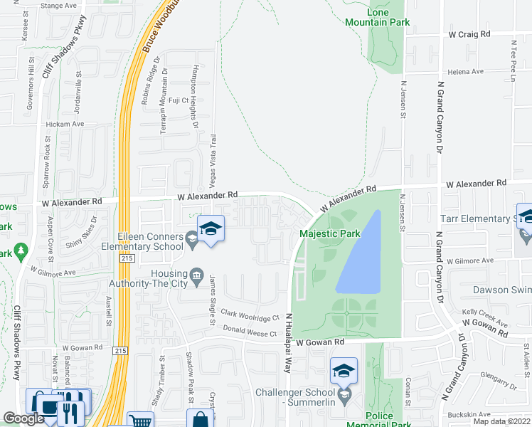 map of restaurants, bars, coffee shops, grocery stores, and more near 10190 Deerfield Beach Avenue in Las Vegas