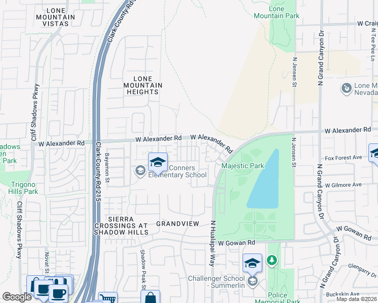map of restaurants, bars, coffee shops, grocery stores, and more near 10190 Deerfield Beach Avenue in Las Vegas