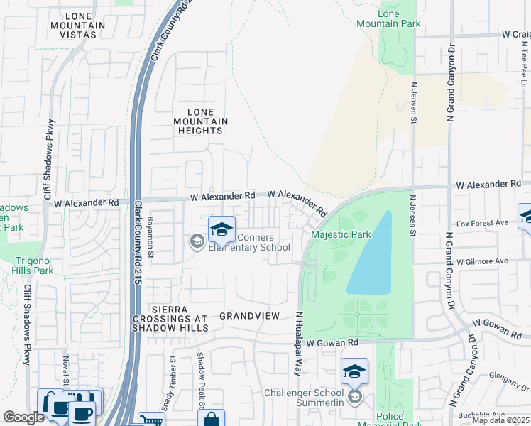 map of restaurants, bars, coffee shops, grocery stores, and more near 10201 Deerfield Beach Avenue in Las Vegas