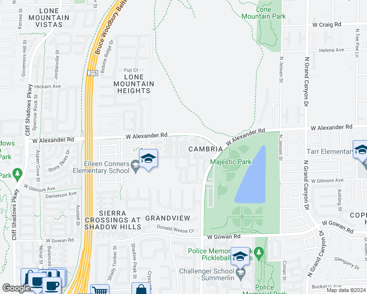 map of restaurants, bars, coffee shops, grocery stores, and more near 10191 Deerfield Beach Avenue in Las Vegas