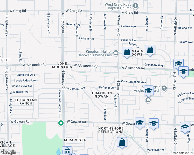 map of restaurants, bars, coffee shops, grocery stores, and more near 8221 Woodland Prairie Avenue in Las Vegas