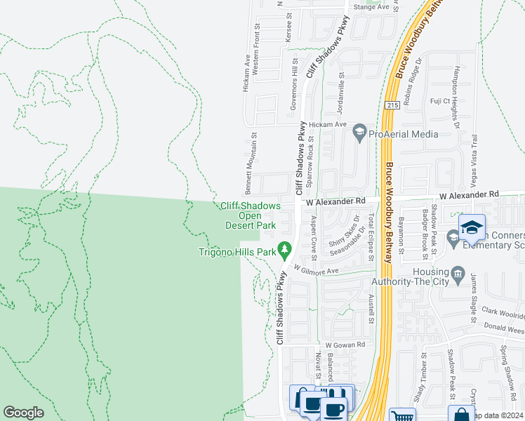 map of restaurants, bars, coffee shops, grocery stores, and more near 10748 Qualla Crest Court in Las Vegas
