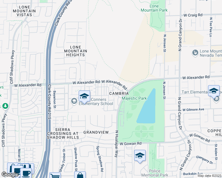 map of restaurants, bars, coffee shops, grocery stores, and more near 3975 North Hualapai Way in Las Vegas