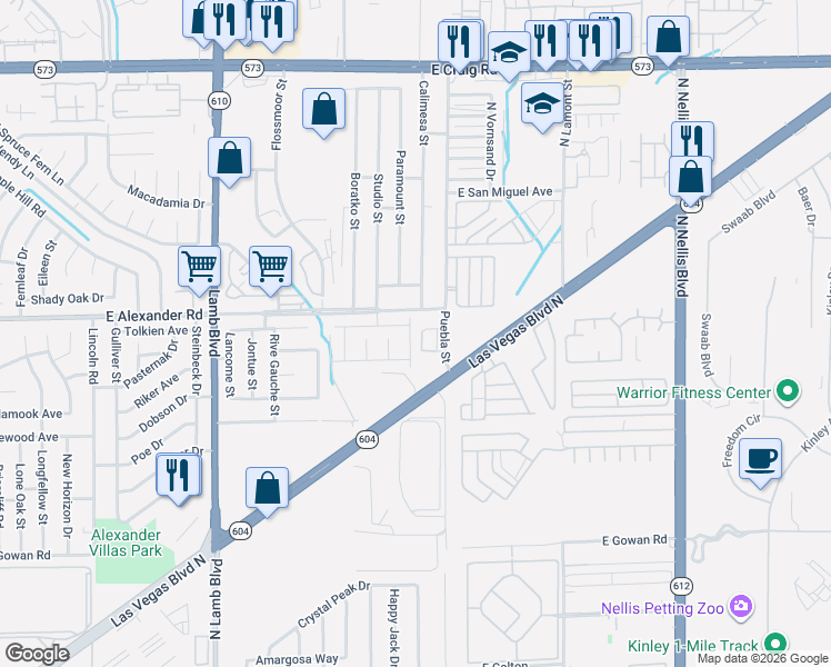 map of restaurants, bars, coffee shops, grocery stores, and more near 3990 Chasing Heart Way in Las Vegas