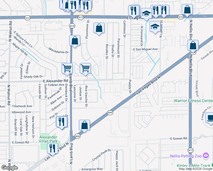 map of restaurants, bars, coffee shops, grocery stores, and more near 4508 Hearts Desire Avenue in Las Vegas