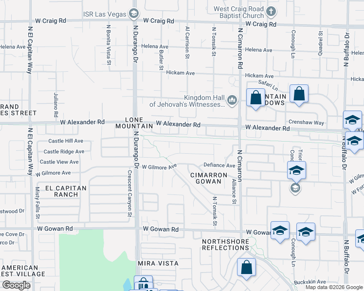 map of restaurants, bars, coffee shops, grocery stores, and more near 8312 Woodland Prairie Avenue in Las Vegas
