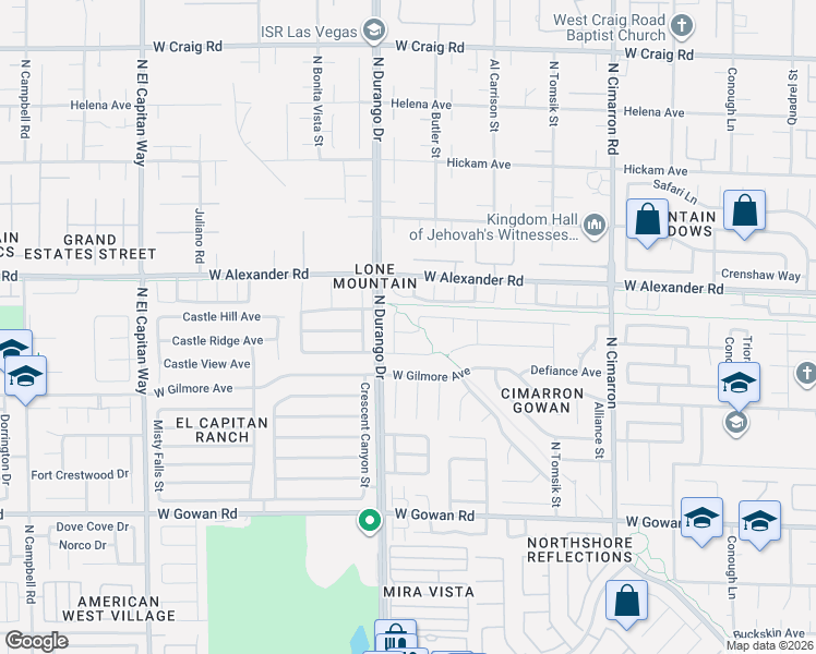 map of restaurants, bars, coffee shops, grocery stores, and more near 8432 Woodland Prairie Avenue in Las Vegas