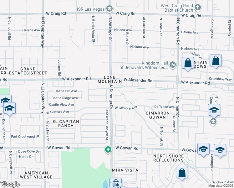 map of restaurants, bars, coffee shops, grocery stores, and more near 8432 Woodland Prairie Avenue in Las Vegas