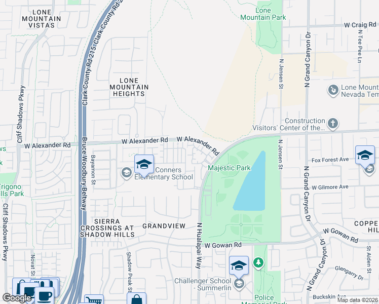 map of restaurants, bars, coffee shops, grocery stores, and more near 10190 Deerfield Beach Avenue in Las Vegas