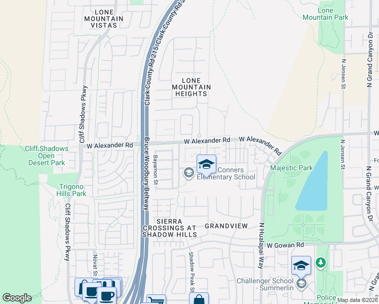 map of restaurants, bars, coffee shops, grocery stores, and more near 10352 Faustine Avenue in Las Vegas
