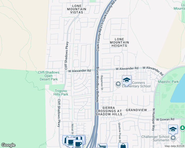 map of restaurants, bars, coffee shops, grocery stores, and more near 3964 Total Eclipse Street in Las Vegas