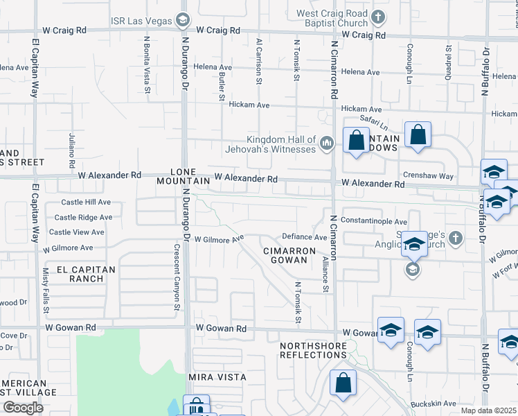map of restaurants, bars, coffee shops, grocery stores, and more near 8305 Woodland Prairie Avenue in Las Vegas