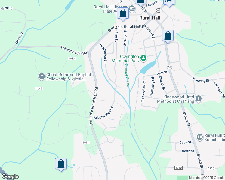 map of restaurants, bars, coffee shops, grocery stores, and more near 778 Falconbridge Road in Rural Hall