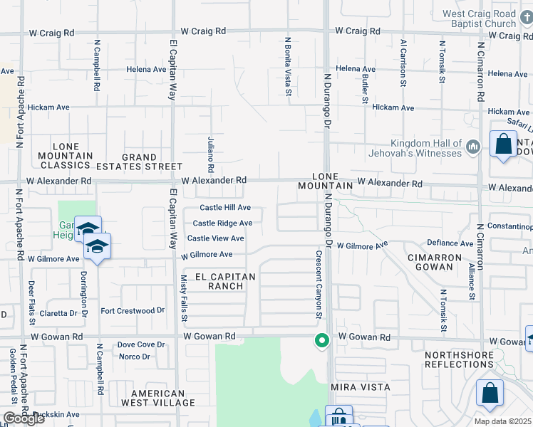 map of restaurants, bars, coffee shops, grocery stores, and more near 3909 Gold Point Street in Las Vegas