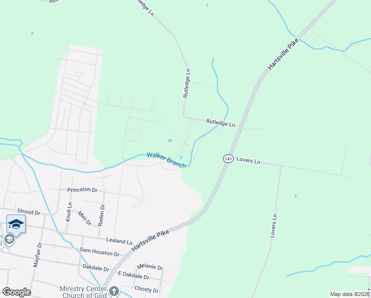 map of restaurants, bars, coffee shops, grocery stores, and more near 1606 Rutledge Lane in Lebanon