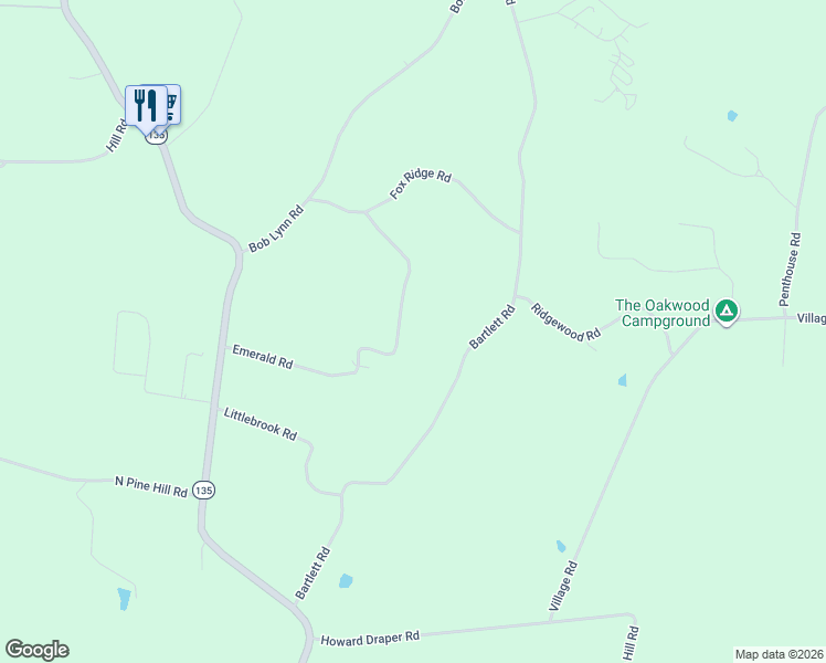map of restaurants, bars, coffee shops, grocery stores, and more near 5609 Emerald Road in Cookeville