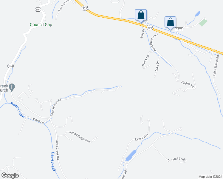 map of restaurants, bars, coffee shops, grocery stores, and more near 711 Love Hollow Road in Vilas