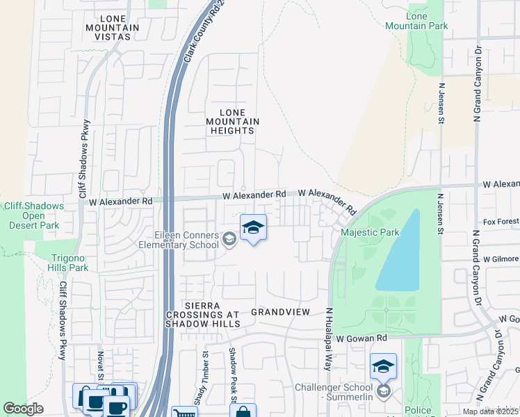 map of restaurants, bars, coffee shops, grocery stores, and more near 3935 Legend Hills Court in Las Vegas
