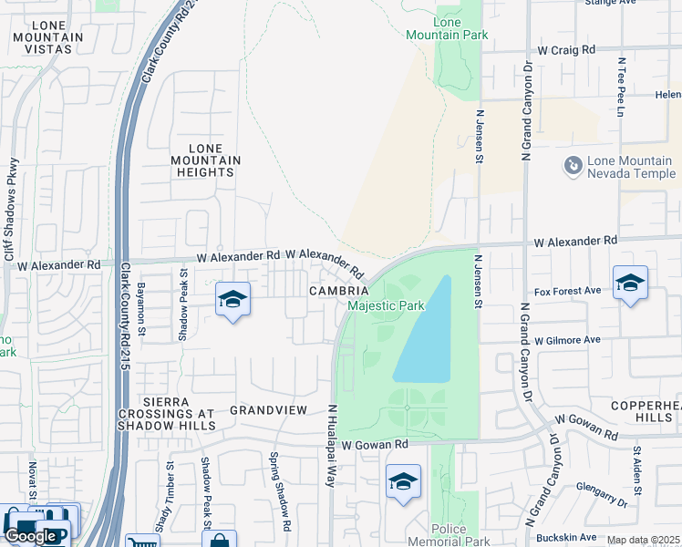 map of restaurants, bars, coffee shops, grocery stores, and more near 3975 North Hualapai Way in Las Vegas