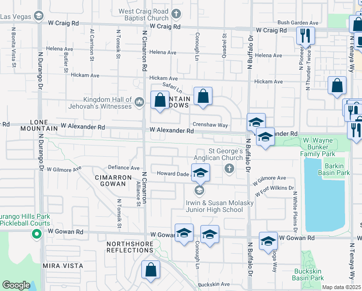 map of restaurants, bars, coffee shops, grocery stores, and more near 3916 Varallo Street in Las Vegas