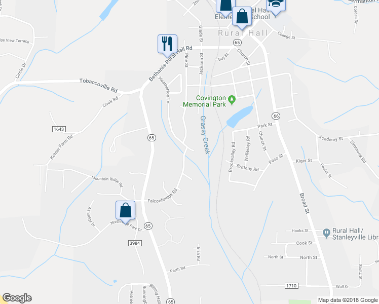 map of restaurants, bars, coffee shops, grocery stores, and more near 771 Falconbridge Road in Rural Hall
