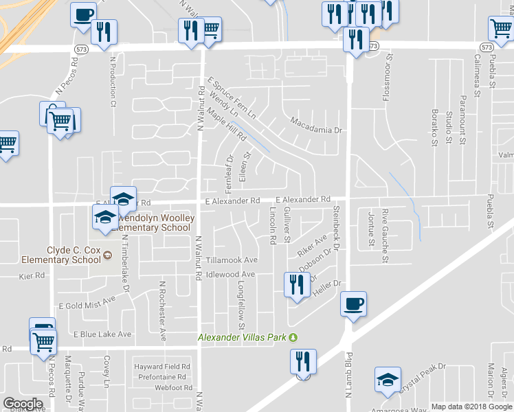 map of restaurants, bars, coffee shops, grocery stores, and more near 3973 Rainburst Court in Las Vegas