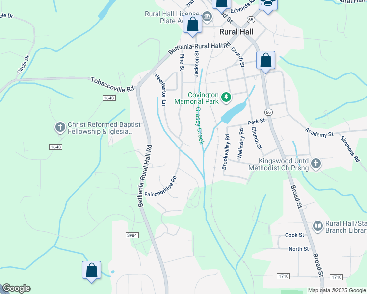 map of restaurants, bars, coffee shops, grocery stores, and more near 771 Falconbridge Road in Rural Hall