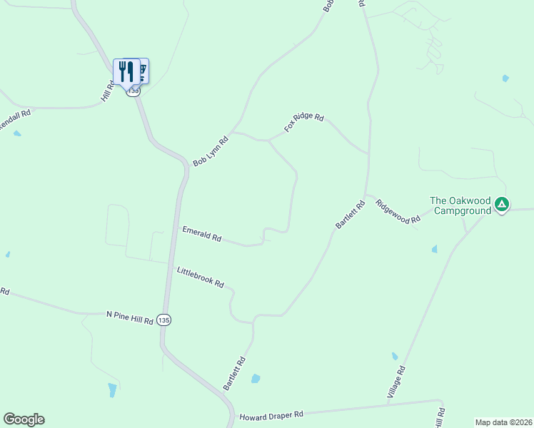 map of restaurants, bars, coffee shops, grocery stores, and more near 5612 Emerald Road in Cookeville