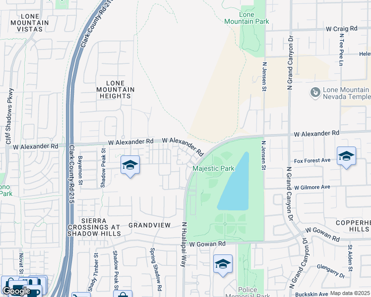 map of restaurants, bars, coffee shops, grocery stores, and more near 3975 North Hualapai Way in Las Vegas