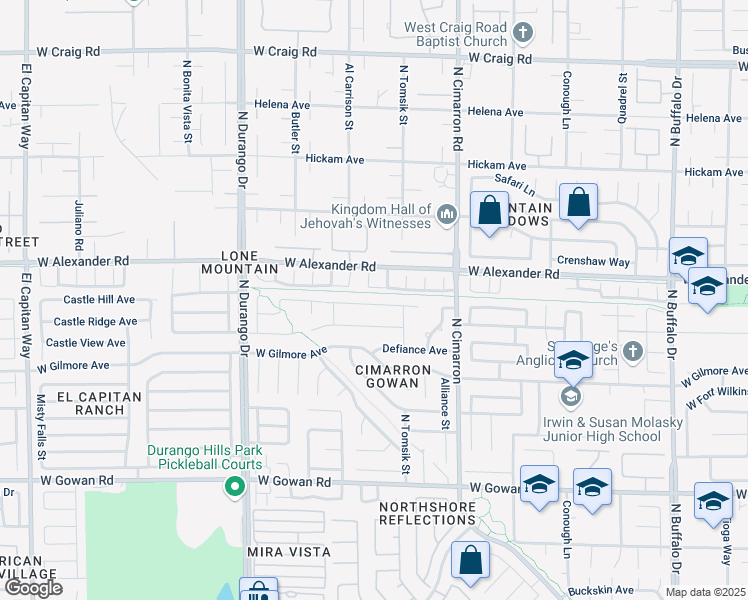 map of restaurants, bars, coffee shops, grocery stores, and more near 8220 Woodland Prairie Avenue in Las Vegas
