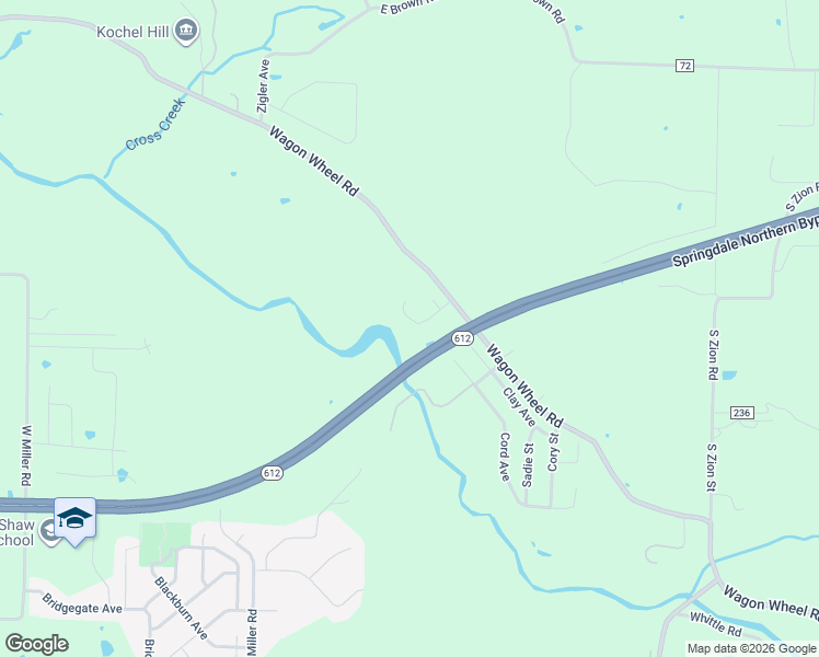 map of restaurants, bars, coffee shops, grocery stores, and more near 6651 Arrowhead Cove in Springdale